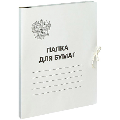 Папка с завязками OfficeSpace Герб России картон немелованный белый 257310
