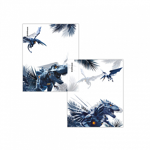 Обложки для тетрадей и дневников 12шт. 80мкм. ErichKrause Techno Dino (212х347мм.) 65212