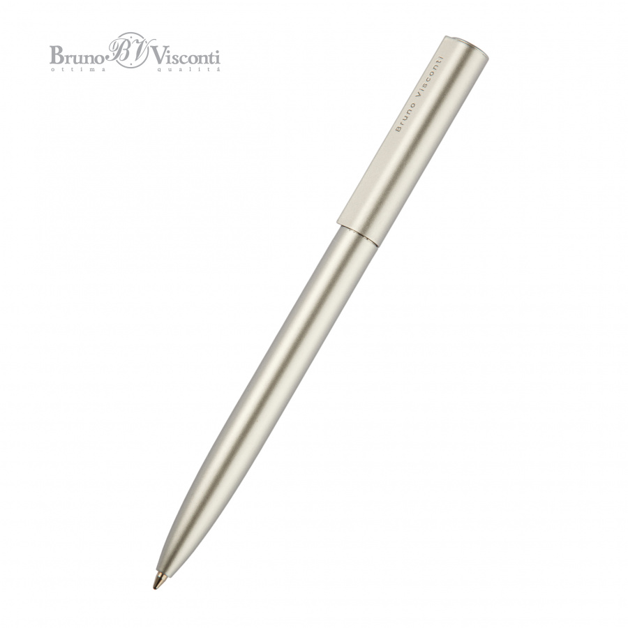 Ручка шариковая автоматическая BrunoVisconti Torino 1мм. синяя, серебряный корпус 20-0382-06/5