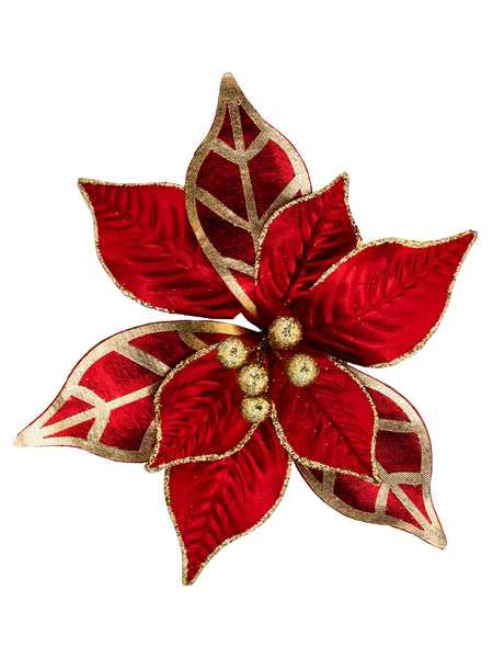 Новогоднее ёлочное украшение Красный цветок из полиэстера 21х21х13см 92432 Феникс-Презент