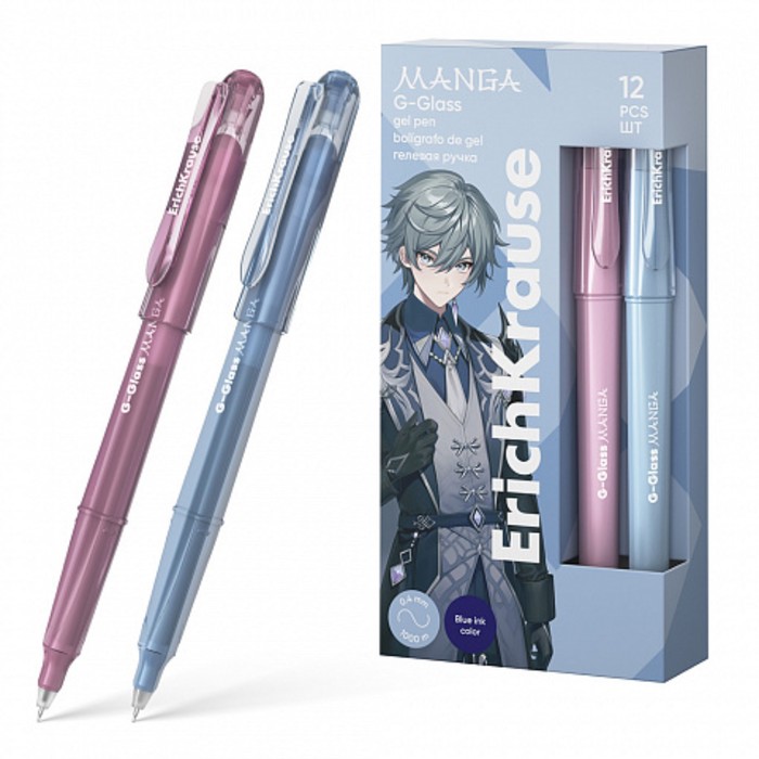 Ручка гелевая ErichKrause G-Glass Stick Manga 0.5мм. синяя 61305