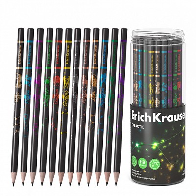 Карандаш ч/г ErichKrause Galactic круглый HB 63328
