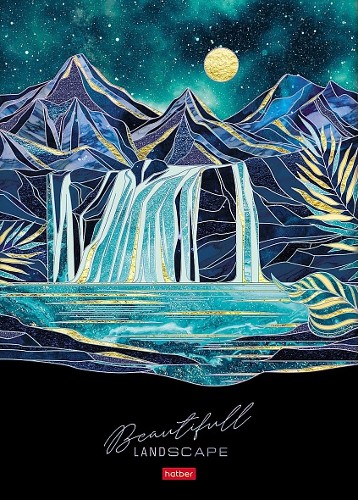 Бизнес-блокнот А4 80л. клетка Хатбер Золотые склоны гор 083886