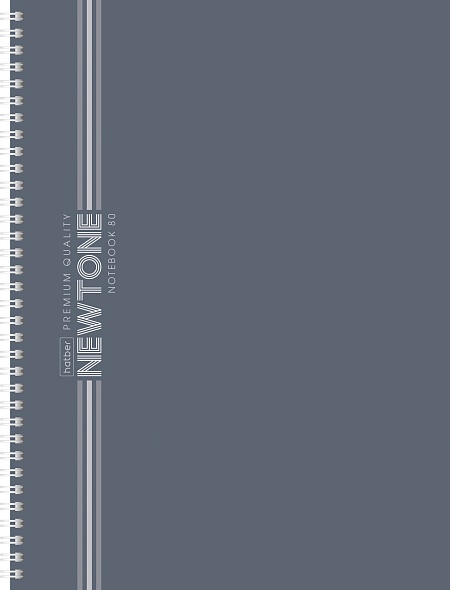 Тетрадь А4 80л. клетка, на спирали Хатбер NEWtone Pastel Серый агат 091968
