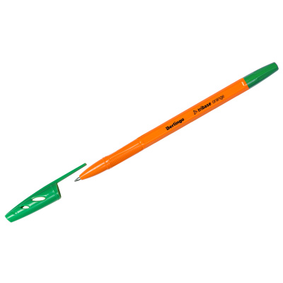 Ручка шариковая Berlingo Tribase Orange зеленая 0,7мм. 70914