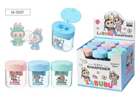 Точилка пластиковая Mazari Зубастик 2 отв. с контейнером M-3037