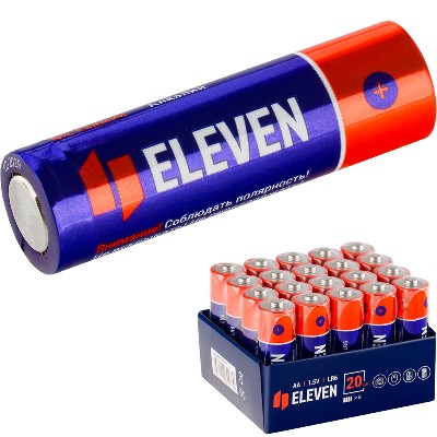 Батарейка Eleven AA LR6 алкалиновая 1шт. 376038