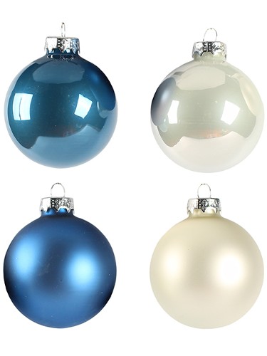 Набор ёлочных украшений из стекла Жемчуг, набор из 4 штук. 6х6х6см 90656 Феникс-Презент