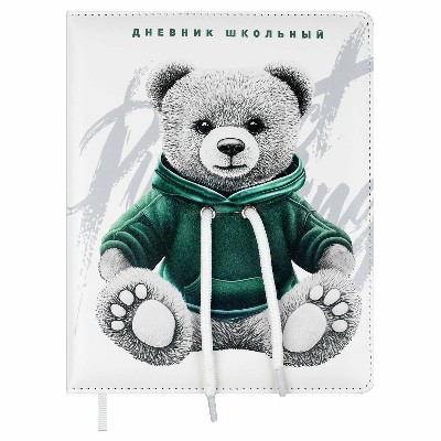 Дневник школьный 1-11 классов Феникс+ Мишка в худи (кожзам) 48л. 72433