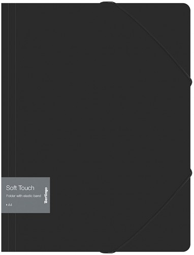 Папка на резинке А4 Berlingo Soft Touch черная FB4_A4980