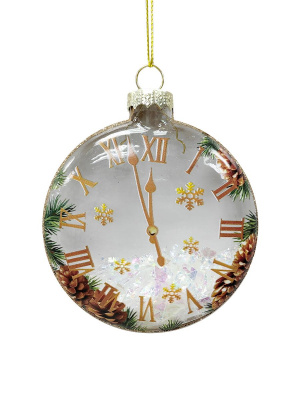 Ёлочное украшение из стекла с наполнением 8x2x8см 95591 Феникс-Презент 91464