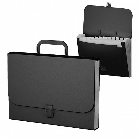 Портфель пластиковый А4 ErichKrause Matt Classic, с 13 отделениями черный 50437
