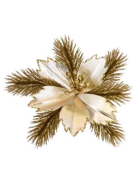 Новогоднее ёлочное украшение Белый цветок из полиэстера 4х15х16.5см 92452 Феникс-Презент