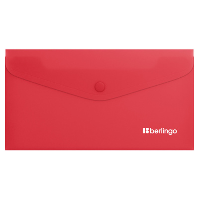 Папка-конверт С6 на кнопке Berlingo Soft Touch коралловая С6982