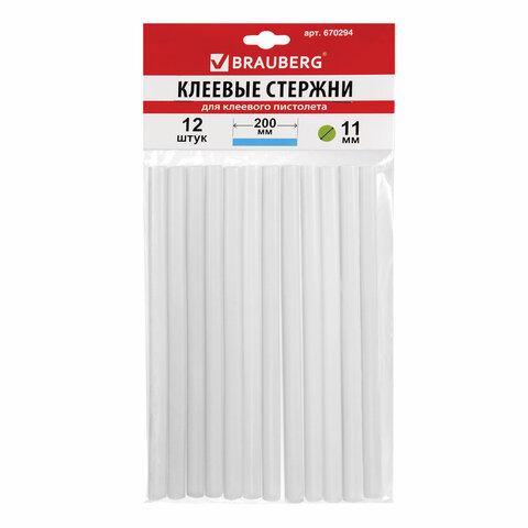 Стержни для клеевого пистолета Brauberg 11мм. х 200мм. 12 штук белые 670294