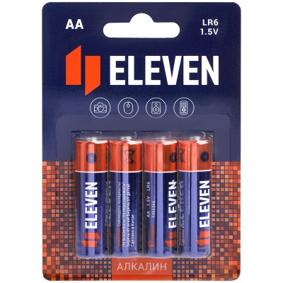 Батарейка Eleven AA LR6 алкалиновая 1шт. 301748