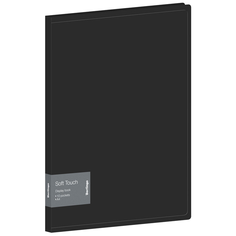 Папка 10 вкладышей Berlingo Soft Touch черная, с внутр. карманом DB4_10980