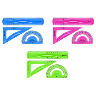 Набор геометрический Berlingo Flexy средний 3 предмета, гибкий 10103