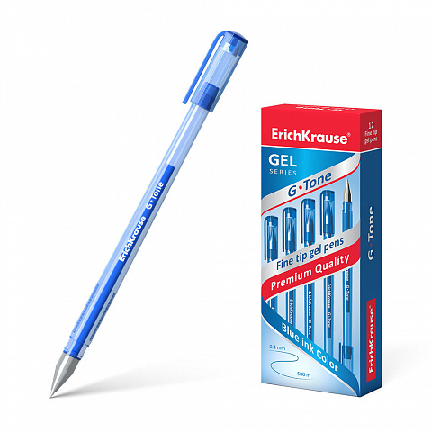 Ручка гелевая ErichKrause G-Tone синяя 0,5мм. 17809