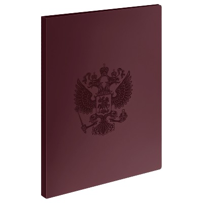 Папка А4 с пружинным скоросшивателем Стамм Герб, гранат 17мм. 32144