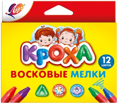 Мелки восковые 12цв. Луч Кроха треугольные, масляные 29С 1773-08