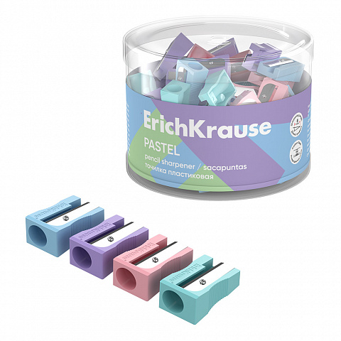 Точилка пластиковая ErichKrause EasySharp Pastel одно отверстие 59985