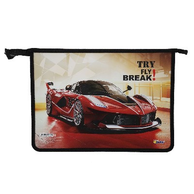 Папка для труда А4 Mazari Красное авто, на молнии, внутренний блок М-17140