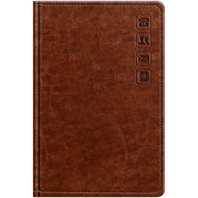 Телефонная книга с вырубкой А7 64л. BG Nebraska. Brown кожзам 63336