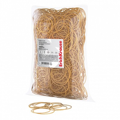 Резинки канцелярские для денег ErichKrause  1000гр. d-60мм. натуральный цвет 59821