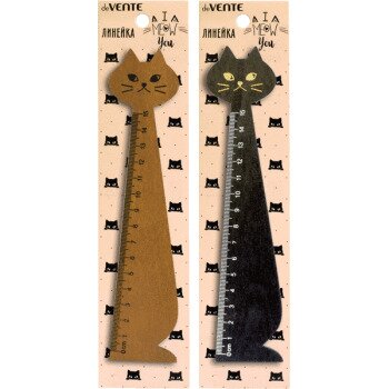 Линейка 15см деревянная фигурная deVente Kitty 5091904