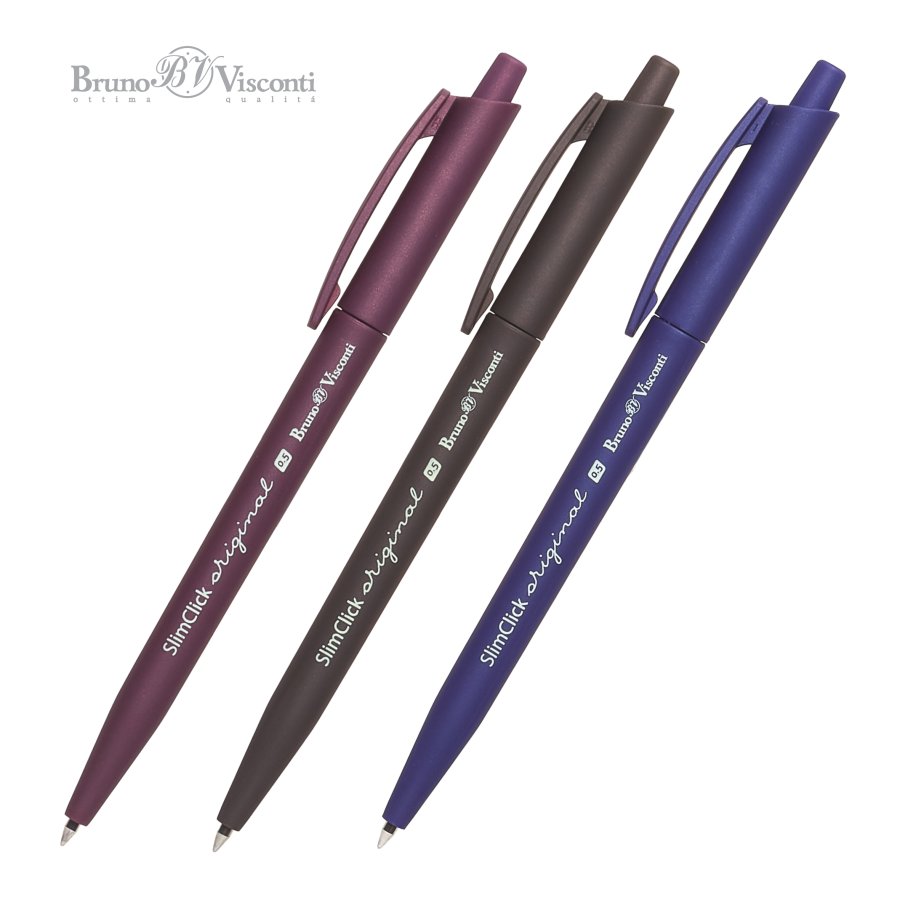 Ручка шариковая автоматическая BrunoVisconti SlimClick 0,5 мм. синяя 20-0075