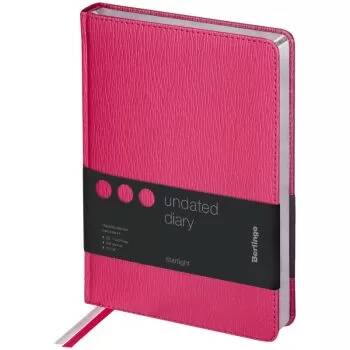 Ежедневник А5 160л. недатированный Berlingo Starlight кожзам. фуксия, серебряный срез UD0 83504