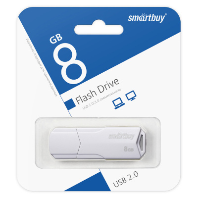 Флэш-драйв Smartbuy Buy Clue 8GB USB 2.0 белый корпус SB8GBCLU-W