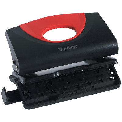 Дырокол 10л. с линейкой Berlingo Office Soft красный DDp 10163