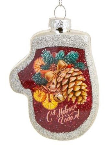 Украшение новогоднее Золотая шишка из стекла 2х9х6,5см 81819 Феникс-Презент