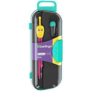 Готовальня Berlingo Raze 2 предмета, зеленый пластиковый футляр DS 40002d