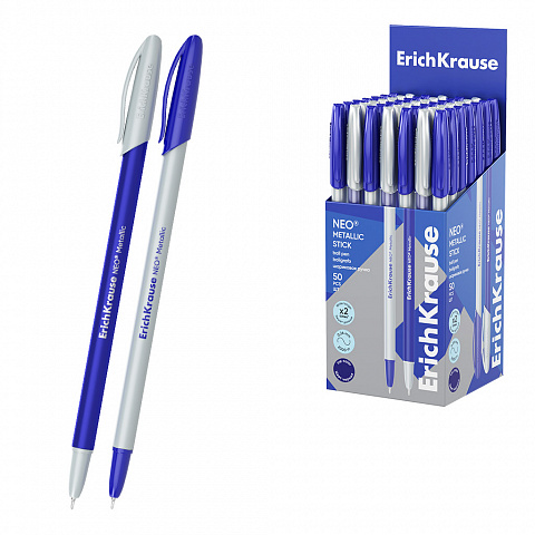Ручка шариковая ErichKrause Neo Metallic Stick 0.7мм. синяя 61009