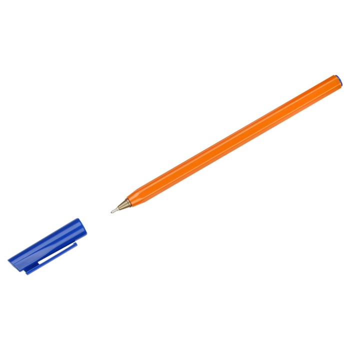 Ручка шариковая Стамм 800 синяя 0,7мм. оранжевый корпус РШ-30362