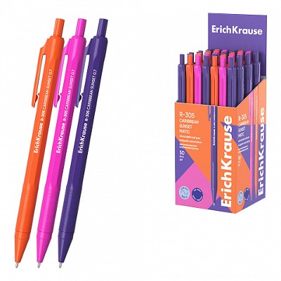 Ручка шариковая автоматическая ErichKrause R-305 Matic Caribbean Sunset 0,7мм. синяя 61260