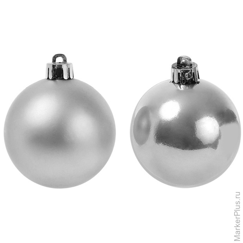 Набор ёлочных украшений из стекла Серебряные шарики, набор из 24 штук 2,5x2,5см 90638 Феникс-Презент
