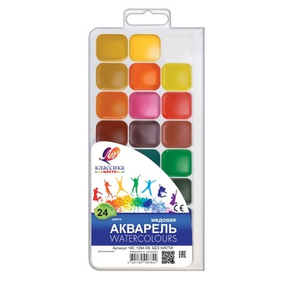 Краски акварельные медовые 24цв. б/к. пл. уп. Луч Классика 19С 1294-08