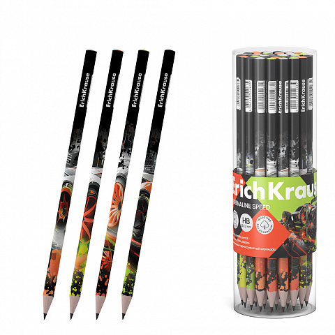 Карандаш ч/г пластиковый ErichKrause Adrenaline Speed круглый HB 62773