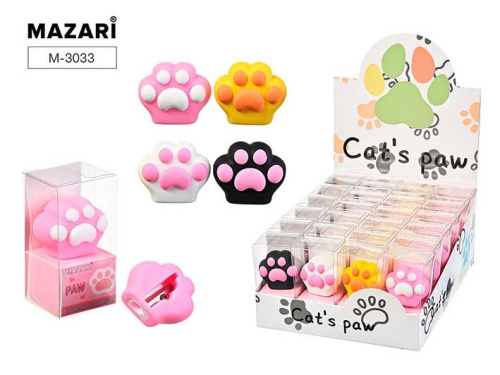 Точилка пластиковая Mazari Лапки 1 отв. без контейнера M-3033