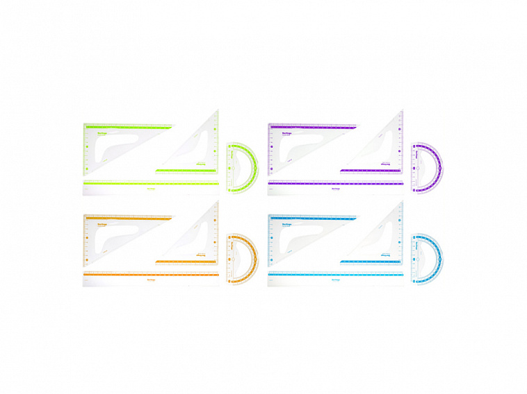 Набор геометрический Berlingo Color большой 4 предмета прозрачный 30504