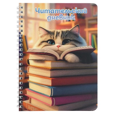 Читательский дневник А5 52 л. Феникс+ Пушистый книголюб, на гребне 70538