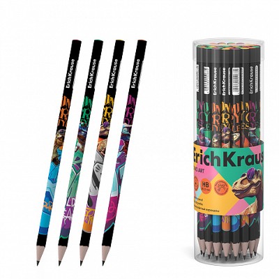 Карандаш ч/г ErichKrause Dino Art трёхгранный HB 62763