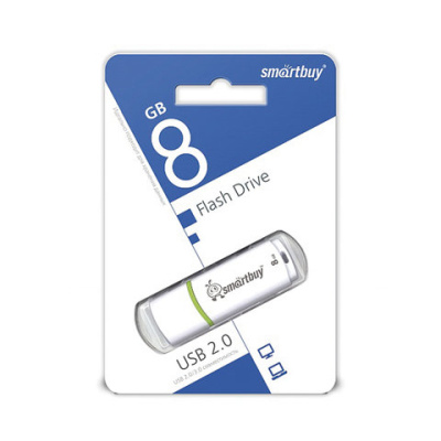 Флэш-драйв Smartbuy Crown 8GB USB 2.0 белый корпус SB8GBCRW-W