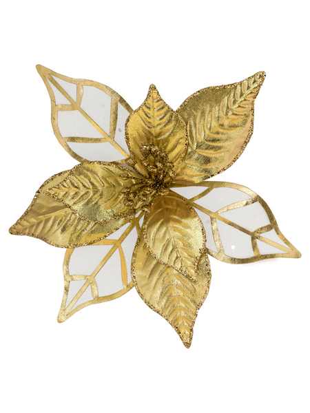 Новогоднее ёлочное украшение Золотой цветок из полиэстера 21х21х13см 92426 Феникс-Презент