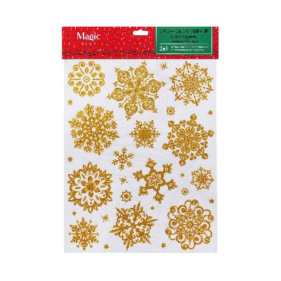 Новогоднее оконное украшение из ПВХ пленки Красивые снежики 30х38см. 88324 Феникс-Презент 