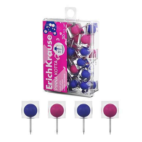 Кнопки силовые 30шт. цветные ErichKrause Pinna Kotta 65317